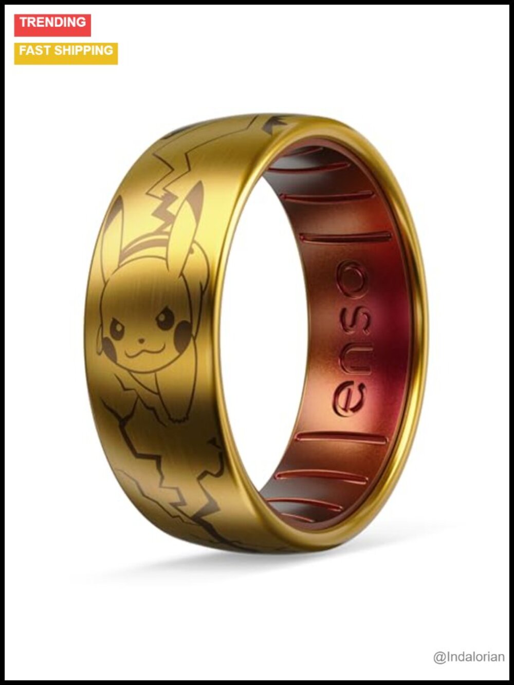 Gold Plated Titanium Silicone Hybrid Ring Durable Breathable Band for Men